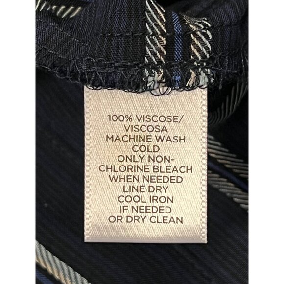 Ann Taylor Loft Women Top Blouse XL Blue Black Striped Sleeveless Round Neck New - Picture 8 of 8